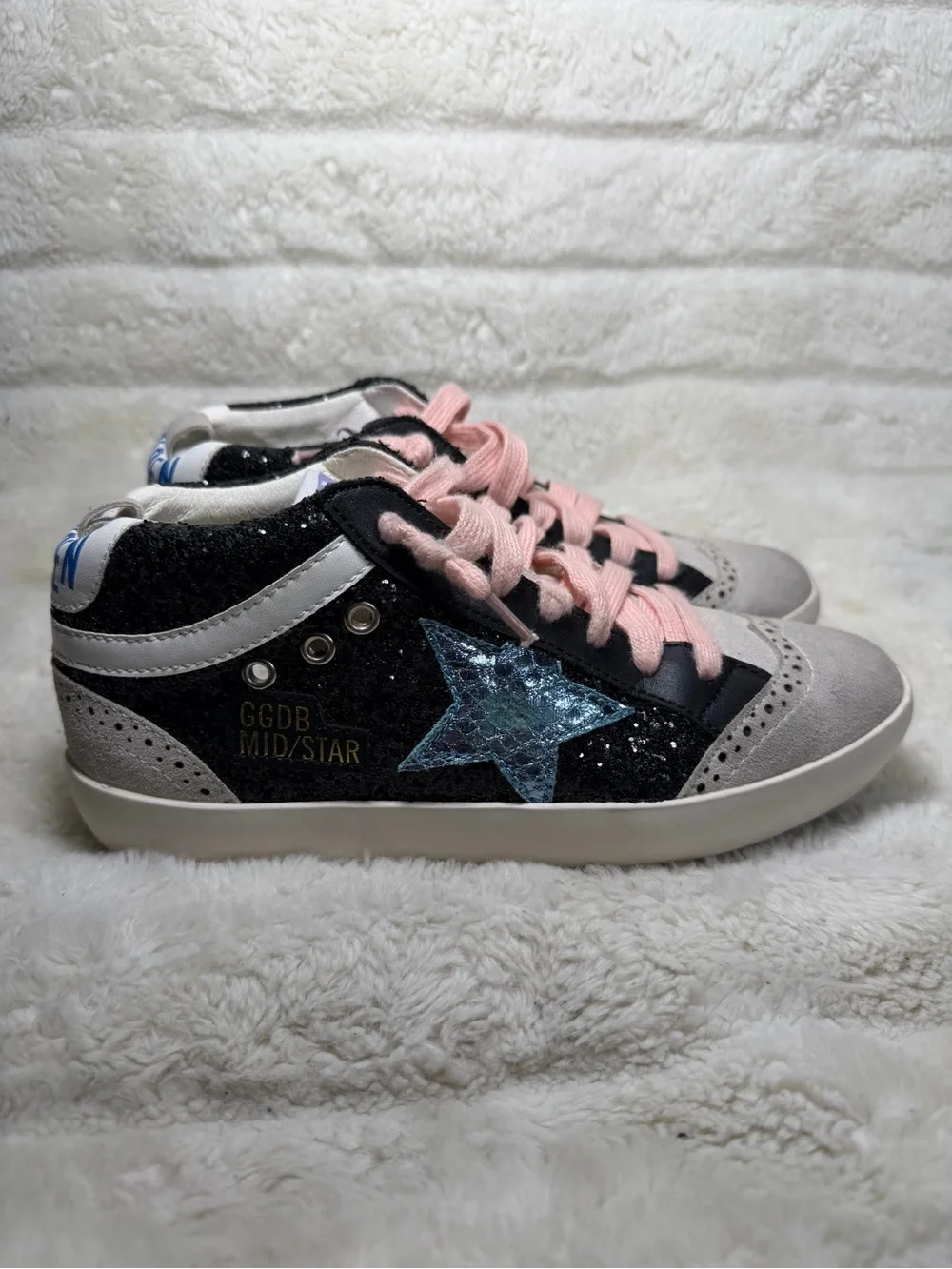 Golden Goose Mid Star 'Black Glitter Iridescent' sneakers Size 36 US 5